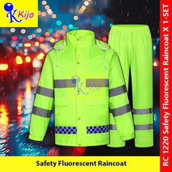XXL Safety Fluorescent Motorcycle Raincoat Motor Baju Hujan Fluorescent #Raincoat #Motorcycle #荧光雨衣 #Safety #1220 #套装雨衣