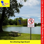 【50cmX40cm】 No Littering Dilarang Membuang Sampah PVC Waterproof Sign Board with Double Tape #2755 #禁止乱丢垃圾