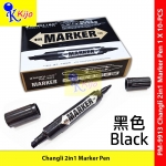【10-PCS】 Changli 2in1 Permanent Marker Pen #PM-9913 #Changli #Permanent #MarkerPen #Black #P9913