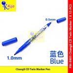 【12-PCS】 Changli CD Twin Permanent Marker Pen #PM-9905 #changli #CDMarker #2in1 #P9905 #MarkerPen