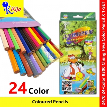【24-Color】 Chung Hwa Color Pencil Classic Pensil Warna Kayu Coloring Coloured Pencils #2470 #8300 #中华 #上海 #彩色铅笔