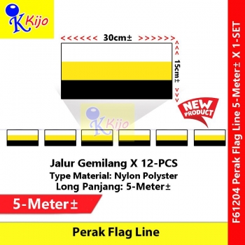 Perak Flag Line Nylon Polyester Perak Darul Ridzuan Flag 5meter± 12flag #61204 #Perak #Flag #line #霹靂旗