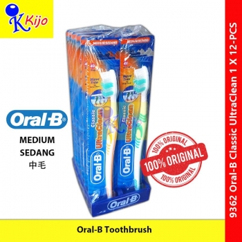 【12-PCS】 Oral-B Classic UltraClean Toothbrush Berus Gigi Bersih Cerah #9362 #Oral-B #Original #Classic #欧乐-B #牙刷