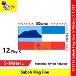 Sabah Flag Line Nylon Polyester Sabah Negeri Dibawah Bayu Flag 5meter± 12flag #61213 #Sabah #Flag #line #沙巴旗