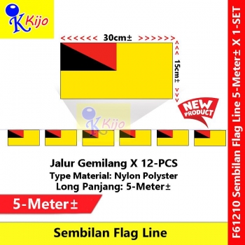 Negeri Sembilan Flag Line Nylon Polyester Negeri Sembilan Darul Khusus Flag 5meter± 12flag #61210 #Sembilan #Flag #森美蘭旗