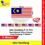 New Malaysia Flag Line 5meter X 12-Flag #12612 #Nylon #Polyster #MalaysiaFlag #JalurGemilang