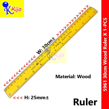 30cm Wood Ruler Pembaris Kayu Yellow Wood Ruler #5961 #30cm #12inch #WoodRuler #PembarisKayu #木尺 #黄色木尺