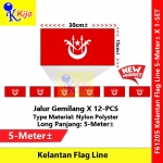 Kelantan Flag Line Nylon Polyester Kelantan Darul Naim Flag 5meter± 12flag #61205 #Kelantan #Flag #line #吉蘭丹旗