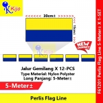 Perlis Flag Line Nylon Polyester Perlis Indera Kayangan Flag 5meter± 12flag #61201 #Perlis #Flag #line #玻璃市旗