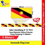 Sarawak Flag Line Nylon Polyester Sarawak Bumi Kenyalang Flag 5meter± 12flag #61214 #Sarawak #Flag #line #砂拉越旗