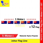 Johor Flag Line Nylon Polyester Johor Darul Ta'zim Flag 5meter± 12flag #61212 #Johor #Flag #line #柔佛旗
