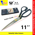 Butterfly Tailor Scissors 11 Inch #2773 with Rubber Handle | Professional Sewing Cutting Shears