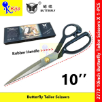 Butterfly Tailor Scissors 10 Inch #2772 with Rubber Handle | Professional Sewing Cutting Shears