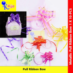12mm X 10pcs Pull Ribbon Bow Satin Metallic #5922
