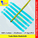 Kijo Tuala Muka Face Towel Washcloth 1 X 12-PCS 100%Cotton 25x45cm± 27.5gram± #kijo #1313 #全棉面巾