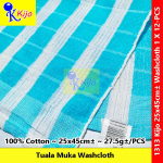 Kijo Tuala Muka Face Towel Washcloth 1 X 12-PCS 100%Cotton 25x45cm± 27.5gram± #kijo #1313 #全棉面巾