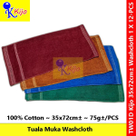 Kijo Tuala Muka Gelap Dark Color Washcloth 1 X 12-PCS #Kijo #TW01D #01D #100%Cotton #深色面巾 #全棉 #Washcloth #TualaMuka