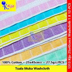 Kijo Tuala Muka Face Towel Washcloth 1 X 12-PCS 100%Cotton 25x45cm± 27.5gram± #kijo #1313 #全棉面巾