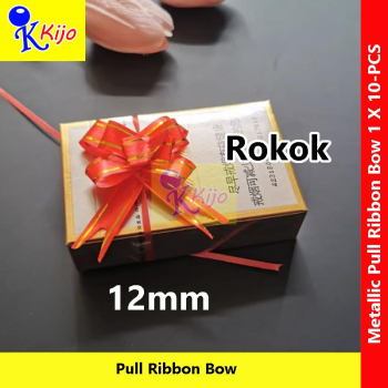 12mm X 10pcs Pull Ribbon Bow Satin Metallic #5922