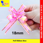 18mm X 10pcs Pull Ribbon Bow Satin Metallic #5923