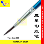 Water Art Brush | Size 000 | Triple-Star Liner Brush | Fine Detail Acrylic & Watercolor Brush #BR001