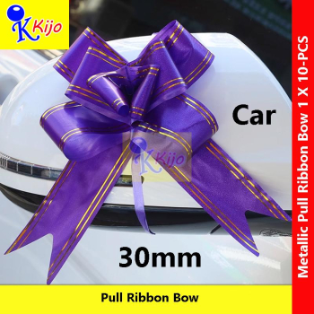 30mm X 10pcs Pull Ribbon Bow Satin Metallic #5924
