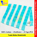 Kijo Tuala Muka Face Towel Washcloth 1 X 12-PCS 100%Cotton 25x45cm± 27.5gram± #kijo #1313 #全棉面巾