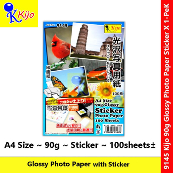 KIJO A4 Glossy Sticker Photo Paper – 90gsm Premium Quality #9145