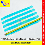 Kijo Tuala Muka Face Towel Washcloth 1 X 12-PCS 100%Cotton 25x45cm± 27.5gram± #kijo #1313 #全棉面巾