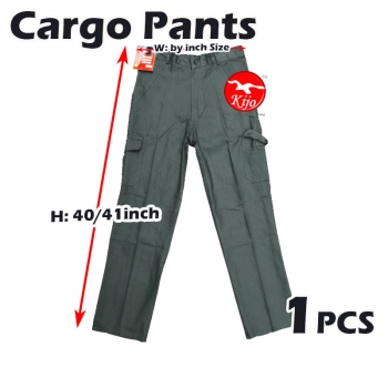 【Dark Green】Worker Cotton Cargo Pants / Seluar Kerja Kargo #6080