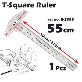 KIJO Transparent Acrylic Double Side T Square Ruler #2355