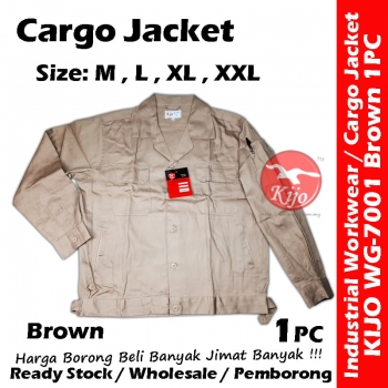 【Brown】Industrial Cargo Jacket Workwear Worker Jacket #7001 #Cargo #Jacket #5-Pocket