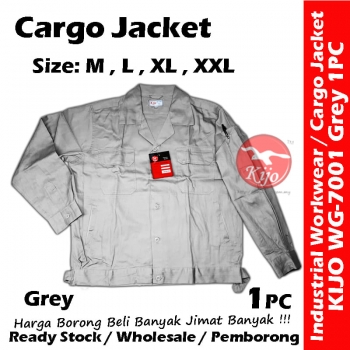 【Grey】Industrial Cargo Jacket Workwear Worker Jacket #7001 #Cargo #Jacket #5-Pocket