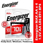 Energizer Max Battery AA / 2A E91 BP-4 9637
