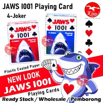 Jaws 1001 Plastic Coated Paper Playing Card 4-JOKER CASINO #1001 #JAWS