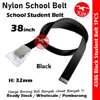 Nylon School Student Belt / Tali Pinggang Sekolah / 尼龙学校学生裤带 #Nylon #Student #Belt #4386 #38inch #Black