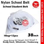 Nylon School Student Belt / Tali Pinggang Sekolah / 尼龙学校学生裤带 #Nylon #Student #Belt #4386 #38inch #White