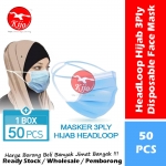 HeadLoop Hijab Disposable Face Mask / 3-Ply Adult Hijab Masker Topeng Penutup Mulut & Hidung Pelitup Muka #HeadLoop #2131
