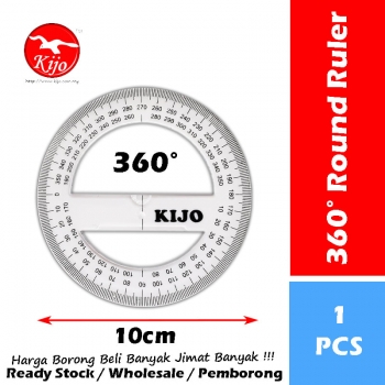360° Round Ruler / 360 Degree Round Ruler / 360 Protractor Ruler Measuring Angle / Pembaris Bulat 360° / 360度测量圆尺 #8660
