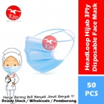 HeadLoop Hijab Disposable Face Mask / 3-Ply Adult Hijab Masker Topeng Penutup Mulut & Hidung Pelitup Muka #HeadLoop #2131
