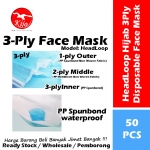 HeadLoop Hijab Disposable Face Mask / 3-Ply Adult Hijab Masker Topeng Penutup Mulut & Hidung Pelitup Muka #HeadLoop #2131