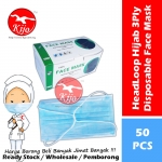Blue Head Loop Hijab Adult Disposable Face Mask Topeng Penutup Mulut & Hidung Pelitup Muka #HeadLoop #Hijab #FaceMask #2131-BL