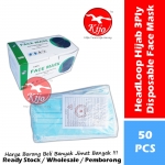 Blue Head Loop Hijab Adult Disposable Face Mask Topeng Penutup Mulut & Hidung Pelitup Muka #HeadLoop #Hijab #FaceMask #2131-BL