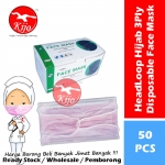 Pink Head Loop Hijab Adult Disposable Face Mask Topeng Penutup Mulut & Hidung Pelitup Muka #HeadLoop #Hijab #FaceMask #2131-PK