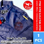 【Dark Blue】Cotton Industrial Cargo Jacket ZIP YKK Workwear Baju Kerja Worker Jacket 5-pocket #Cargo #Jacket #7575 #ZIP