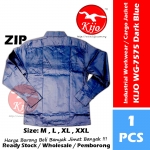 【Dark Blue】Cotton Industrial Cargo Jacket ZIP YKK Workwear Baju Kerja Worker Jacket 5-pocket #Cargo #Jacket #7575 #ZIP