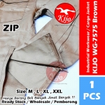 【Brown】Cotton Industrial Cargo Jacket ZIP YKK Workwear Baju Kerja Worker Jacket 5-pocket #Cargo #Jacket #7575 #ZIP