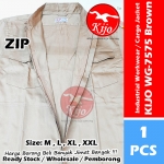 【Brown】Cotton Industrial Cargo Jacket ZIP YKK Workwear Baju Kerja Worker Jacket 5-pocket #Cargo #Jacket #7575 #ZIP