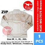 【Brown】Cotton Industrial Cargo Jacket ZIP YKK Workwear Baju Kerja Worker Jacket 5-pocket #Cargo #Jacket #7575 #ZIP