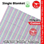 Red Rose Super Single Blanket 150*200cm 350gram Selimut Cotton #Gold #Fish #Blanket #8753 #单人被单 #Selimut